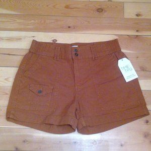 NWT Size 2 Time and Tru Utility Shorts Pecan Brown BCI Womens